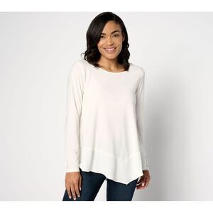 Women Control Women's Top Plus Sz 2X Como Jersey Mix Media White A636527